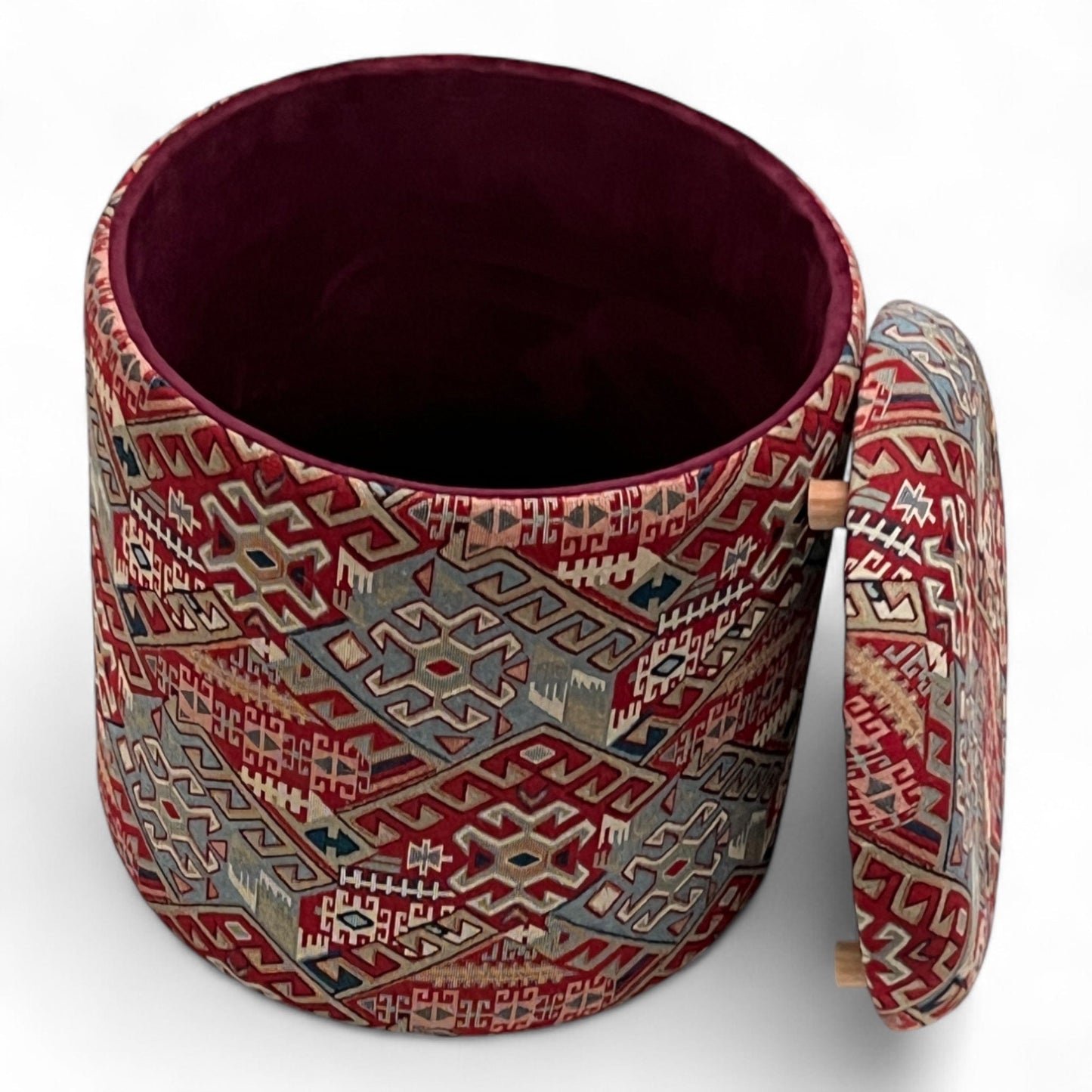 40 cms diameter round ottoman with storage