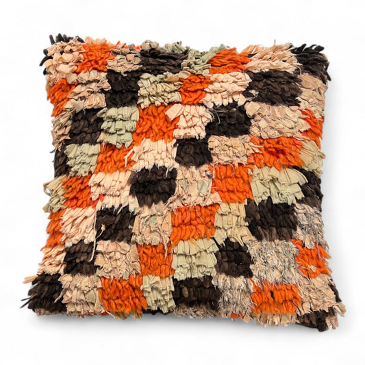 Vintage Boucherouite rug cushion cover40x40cms