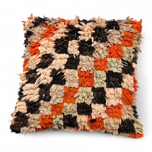 Vintage Boucherouite rug cushion cover40x40cms