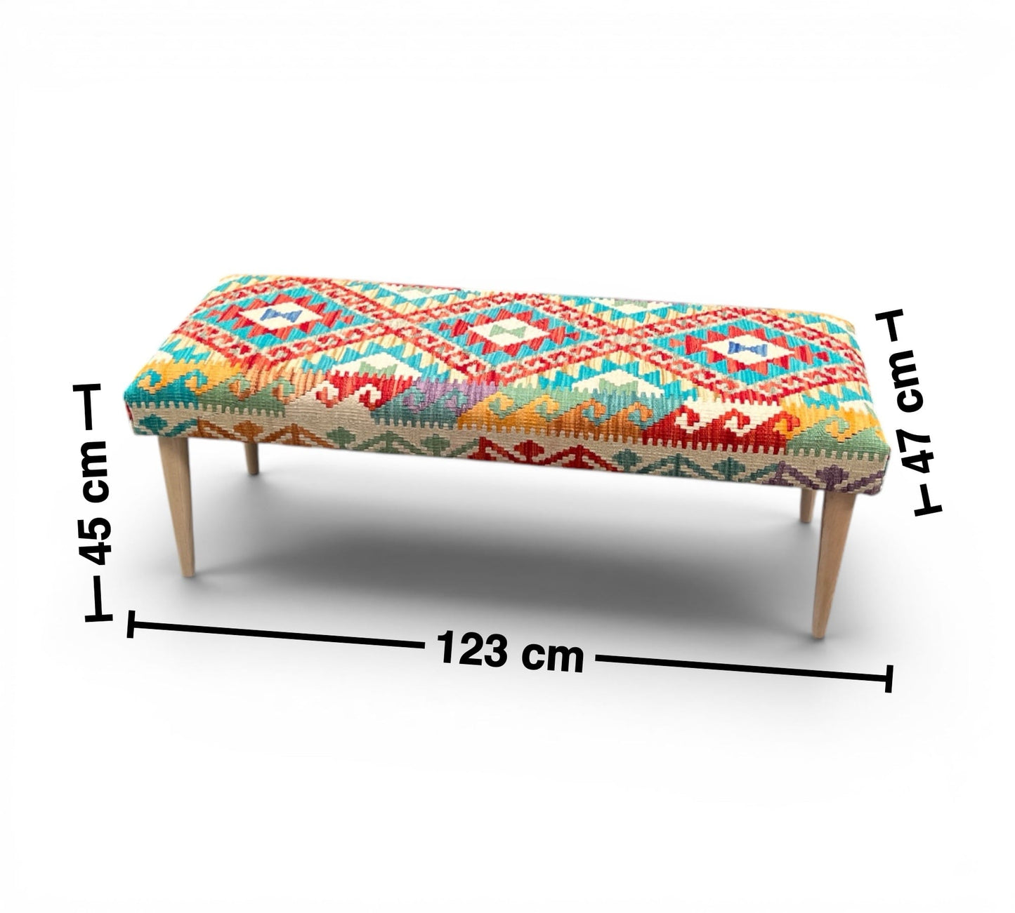Kilim Bench Stool 123cmsx47cms