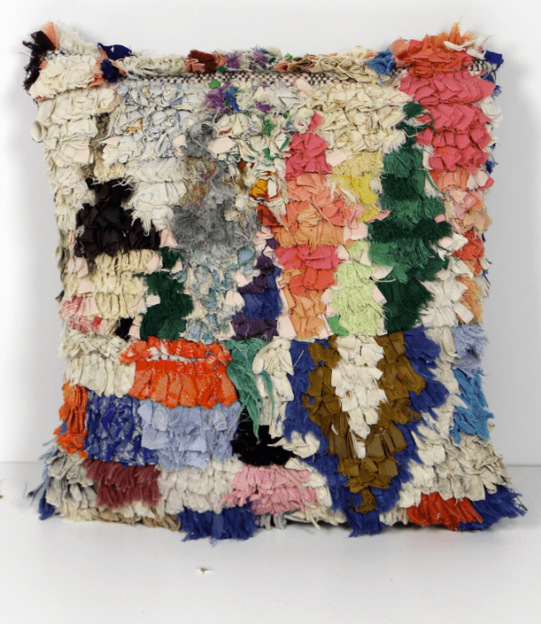 40x40cms Vintage Boucherouite rug cushion cover - kilimfurniture