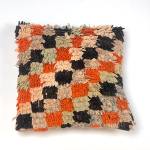 40x40cms Vintage Boucherouite rug cushion cover - kilimfurniture