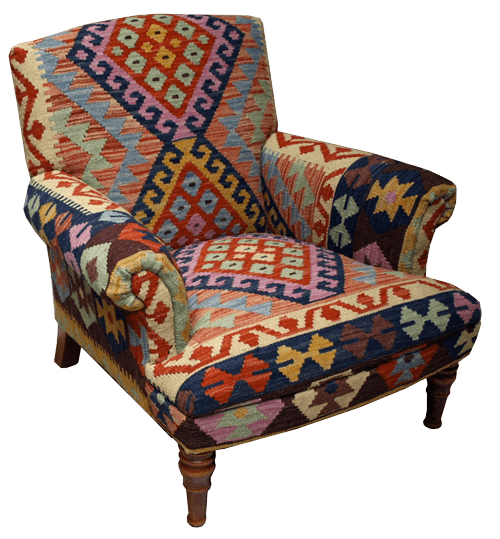 Kilim covered online chairs